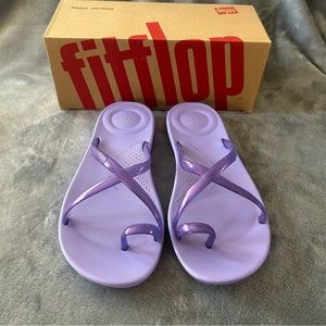 Fitflop Iqushion Wave Pearlised Frosted Lavender purple cushion sandals 8